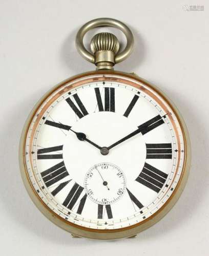 A GOLIATH POCKET WATCH, with a plated case and