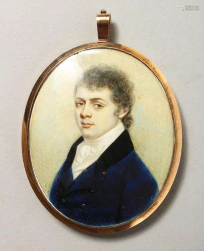AN EARLY VICTORIAN DOUBLE SIDED MINIATURE of a lady and