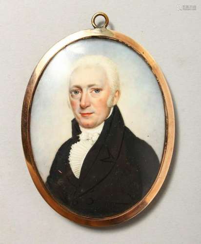 AN EARLY 19TH CENTRY PORTRAIT  Head and shoulders of a