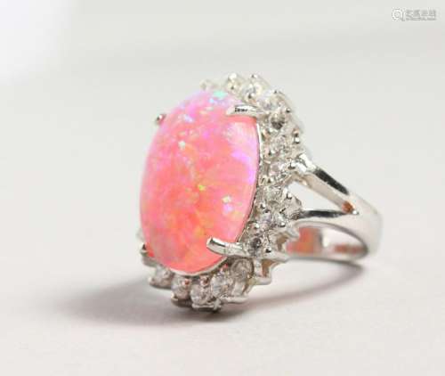 A GILSON OPAL CLUSTER RING.
