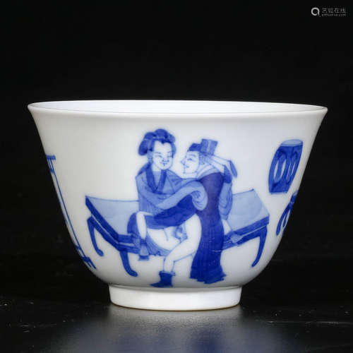 A Chinese Blue and White Porcelain Cup