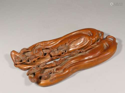 A Pair of Chinese Carved Boxwood Paper Weight