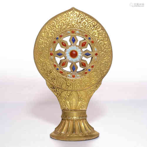 A Chinese Golden Glazed Porcelain Decoration