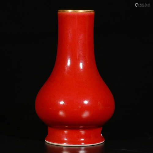 A Chinese Red Glazed Porcelain Vase