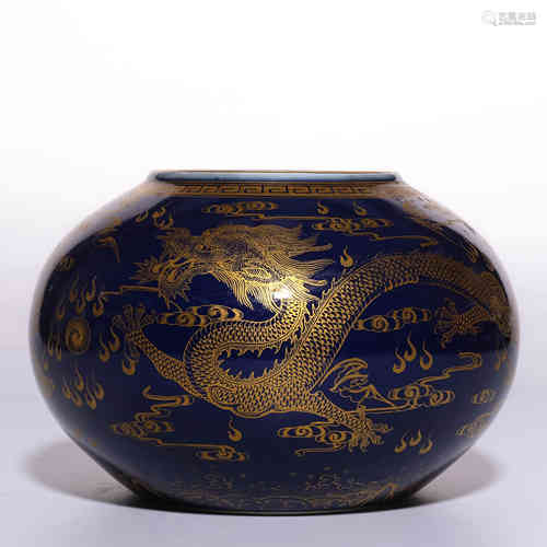 A Chinese Blue Glazed Porcelain Jar