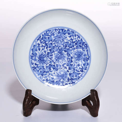 A Chinese Blue and White Porcelain Plate