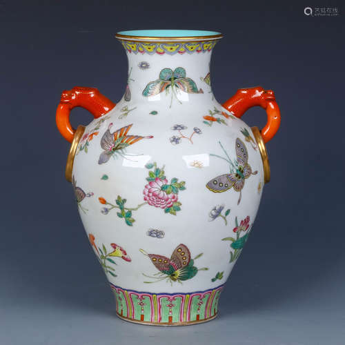 A Chinese Famille-Rose Porcelain Vase