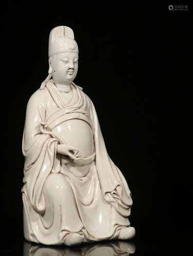 A Chinese White Glazed Porcelain Figure of Officer