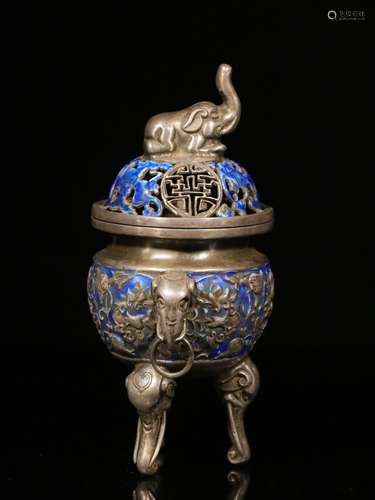 A Chinese Silver Incense Burner