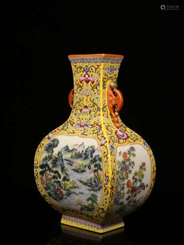 A Chinese Famille-Rose Porcelain Vase