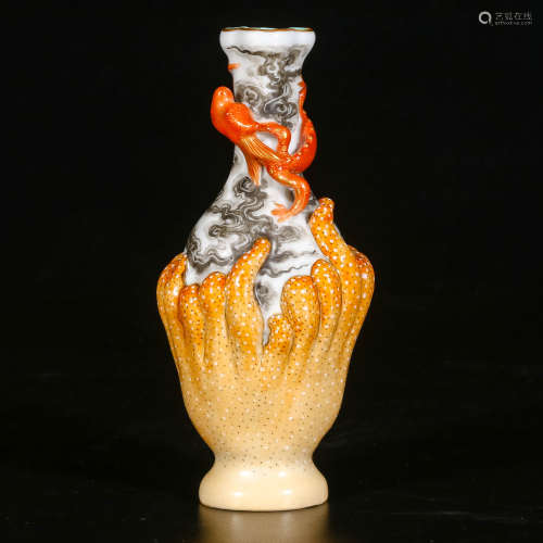 A Chinese Bionic Glazed Porcelain Vase