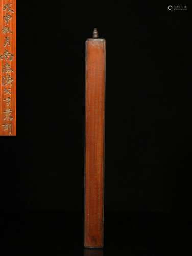 A Chinese Carved Bamboo Incense Drum