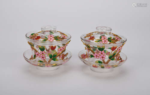 Enamel Coloured glaze bowl with cover