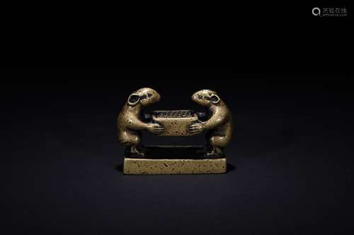 Qing dynasty copper mouse seal