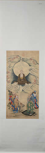 Modern Yan jianlong's arhat chanting Buddha painting