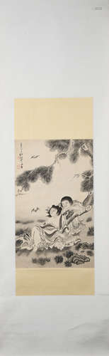 Qing Dynasty Su liupeng's figure painting