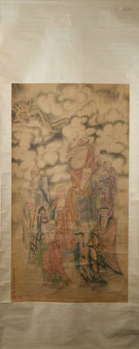 Ming Dynasty Ding yunpeng's arhat painting