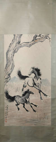 Modern Xu beihong's horse painting