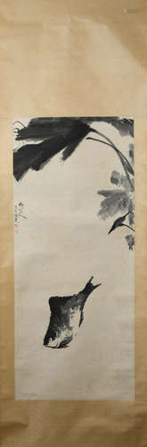 Modern Zhang daqian's fish painting