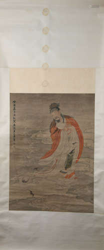 Qing dynasty Yu zhiding's figure painting