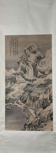 Ming dynasty Shen shichong's landscape painting