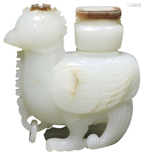 清(Qing Dynasty)1694-1912 白玉鳳凰活環瓶