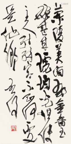 魏启后（1912～2009） 草书《唐诗》一首 立轴 水墨纸本
