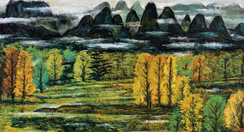 林风眠（1900～1991） 风景 镜框 设色纸本