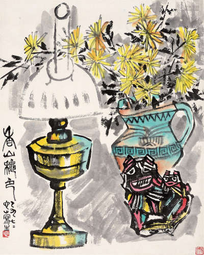 张仃（1917～2010） 丁巳（1977年）作 香山秋色 立轴 设色纸本