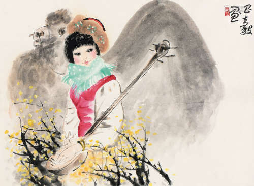 周昌谷（1929～1986） 人物 镜心 设色纸本