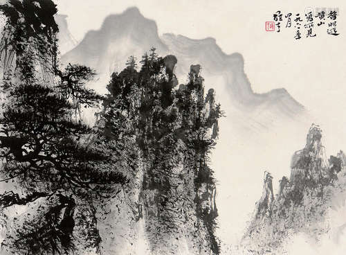 黎雄才（1910～2001） 辛丑（1961年）作 黄山 立轴 水墨纸本