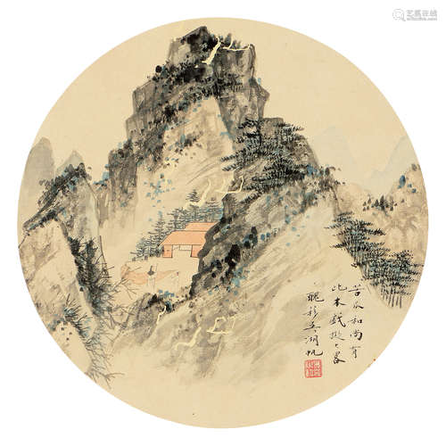 吴湖帆（1894～1968） 山水 立轴 设色纸本