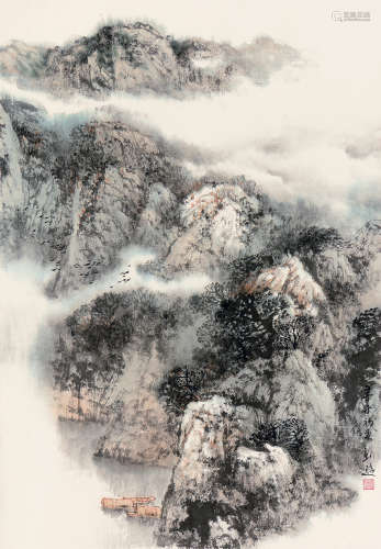 刘逊（b.1958） 辛未（1991年）作 山水 镜心 设色纸本