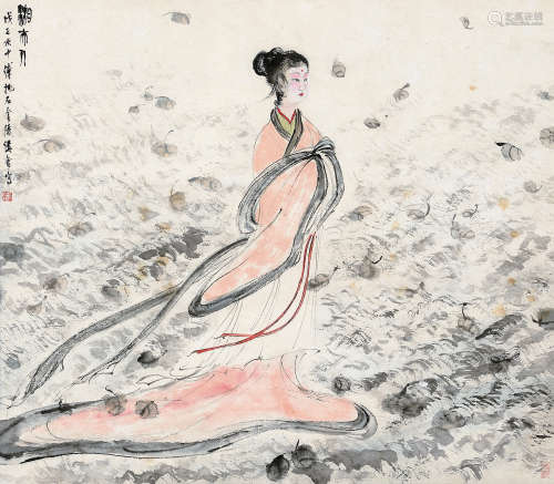 傅抱石（1904～1965） 戊子（1948年）作 湘夫人 立轴 设色纸本