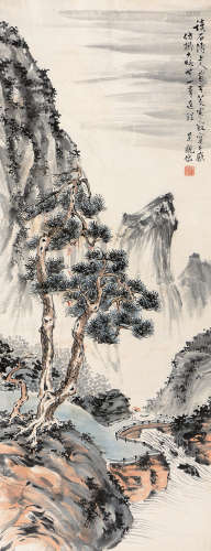 吴观岱（1862～1929） 松下听泉 镜心 设色纸本