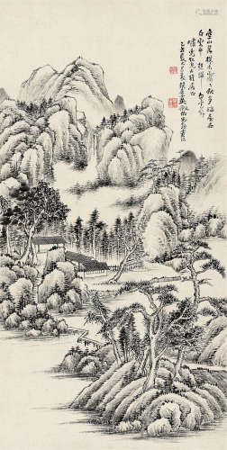 吴徵（1878～1949） 乙丑（1925年）作 山水 立轴 水墨纸本