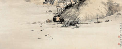 赵浩（1881～1949） 乙亥（1935年）作 山水 镜心 设色纸本