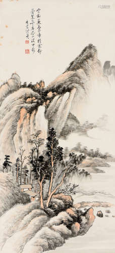 洪庶安（1887～？） 山水 立轴 设色纸本