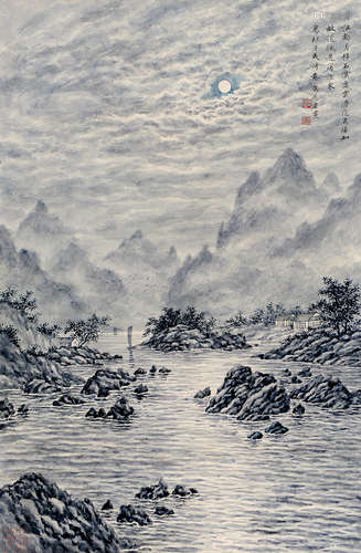 陶为浤（b.1940） 杜甫诗意图 立轴 设色纸本