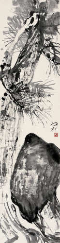 谢之光（1900～1976） 松石 立轴 水墨纸本