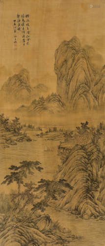 张士保（1805～1879） 甲辰（1844年）作 溪山清远 立轴 水墨绢本