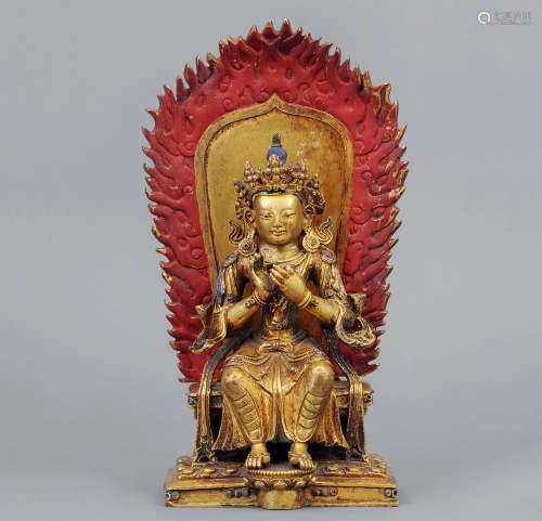 十八世紀 銅鎏金彌勒菩薩