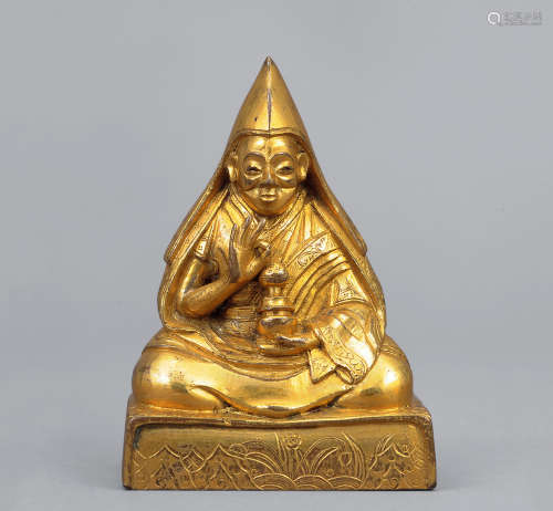 十八世紀 銅鎏金達賴喇嘛(五世)