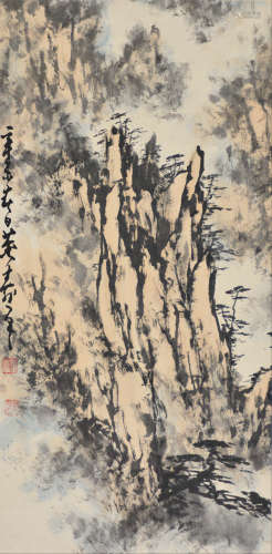 董寿平(1904-1997） 山水 设色纸本 立轴