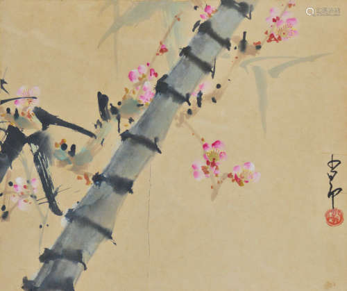 赵少昂(1905-1998 ) 竹梅图 设色纸本 镜框