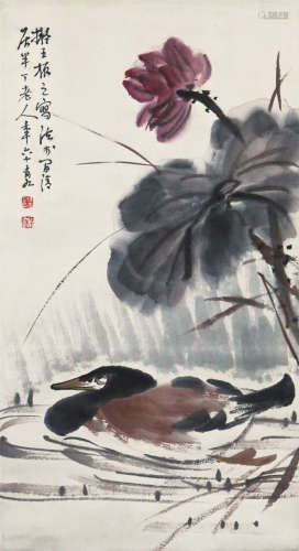 陈半丁（1876－1970年） 春江图 设色纸本 立轴