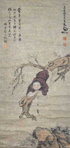 闵贞(1730-1788年) 人物图 设色纸本 立轴