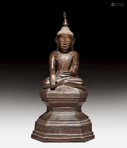 SITZENDER BRONZE-BUDDHA.