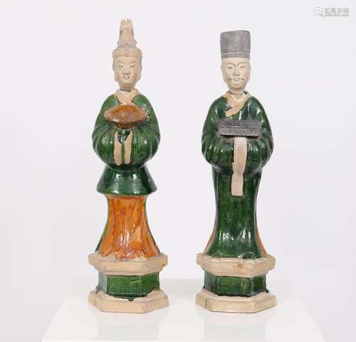 Paire de Dignitaire Chine Epoque Ming \nStatuettes …