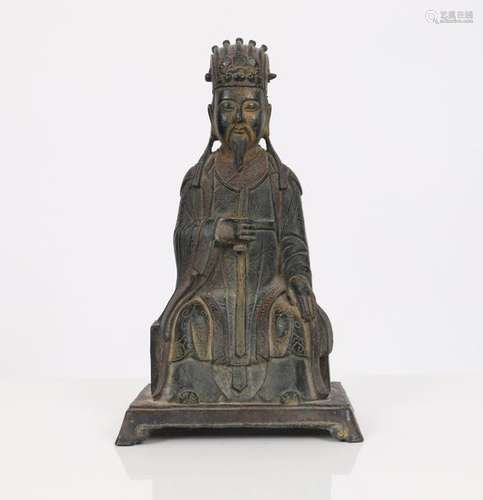 Dignitaire assis Chine Epoque Ming \nEn bronze poly…